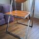 2 Chromed metal and leather folding chairs. 70s. Fontoni & Geraci