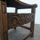 Set of 8 Gothic-style chairs in oak and studded leather.