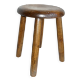 Tabouret montagnard vintage 1950 en pin