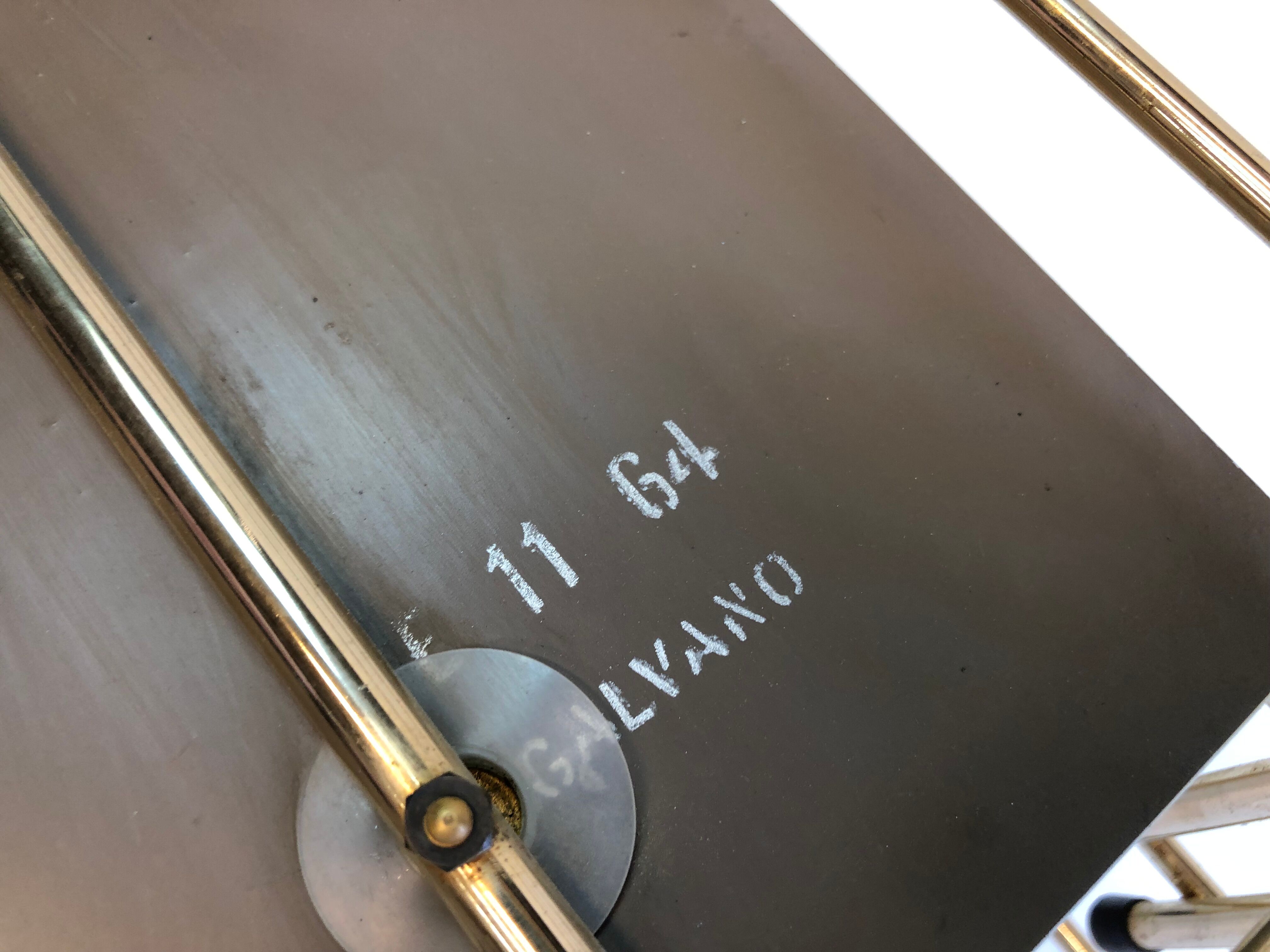 Galvano brass swivel mirror coat rack 1963