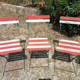 6 folding metal bistro chairs from the 1930s