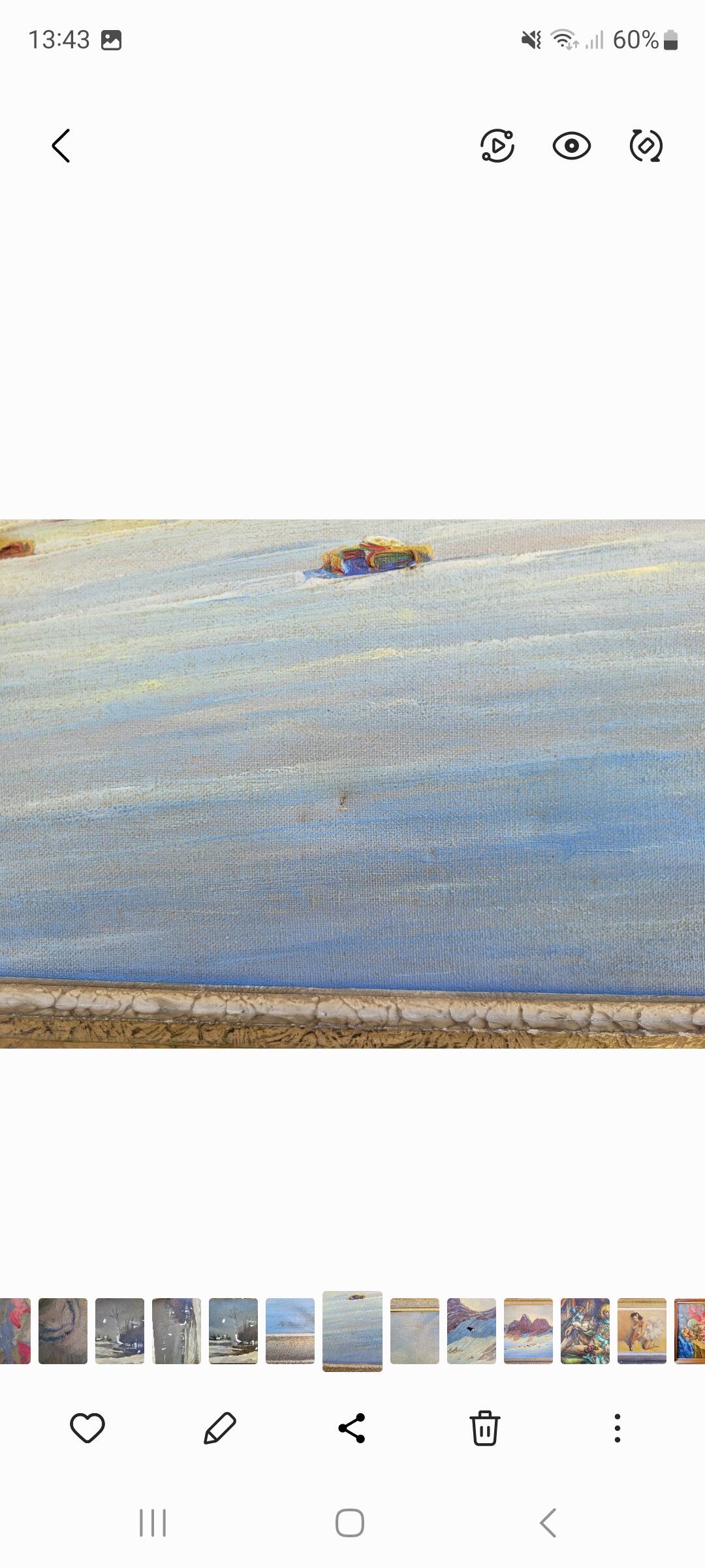 Old large vintage painting signed A. WEBER from the 1940s and 1950s.