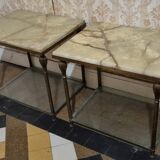 Set of 3 onyx coffee tables
