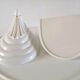 Pair of old ceramic monogrammed consoles or tablets