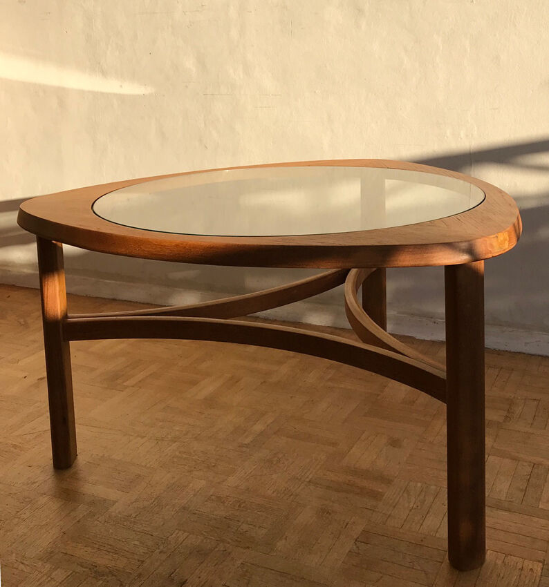 Teak and glass coffee table, Nathan edition of the 1960