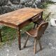 Ancienne table de bistrot ,chêne table à tiroir