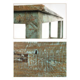 Patinated wooden bench