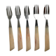Set of 5 horn dessert forks 60s-70s