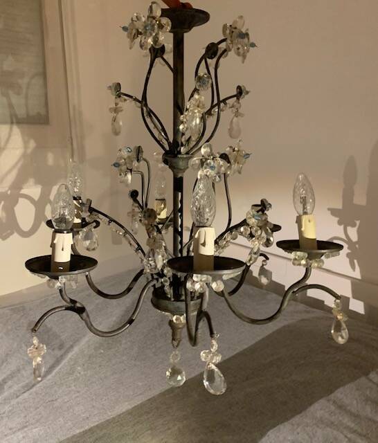 Ivory white iron chandelier