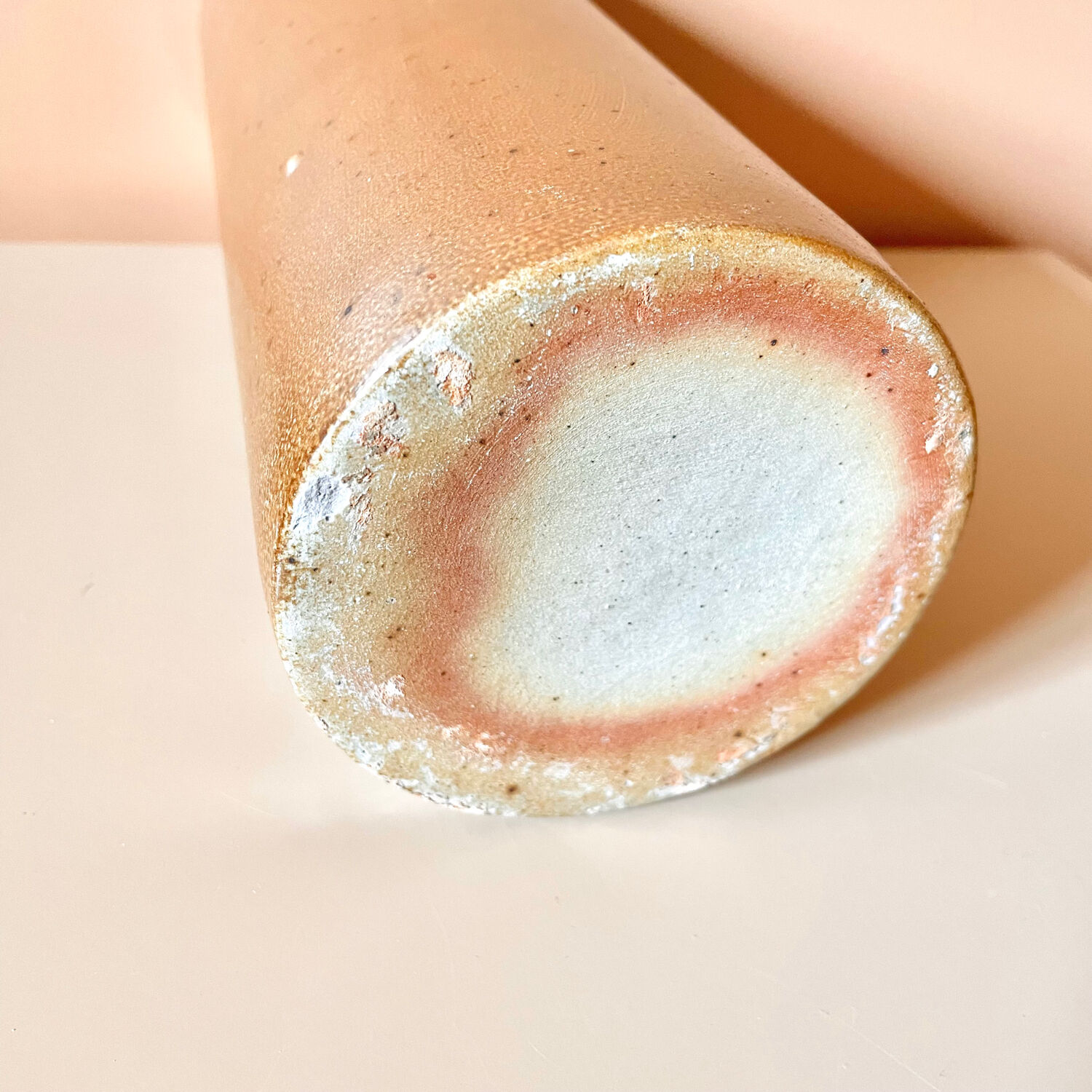 Glazed stoneware tube vase