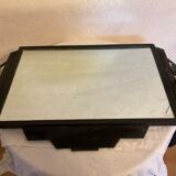 Art deco wrought iron wall mirror rose décor 64x38cm