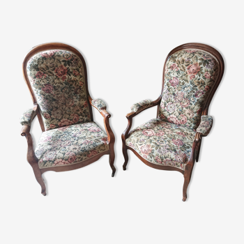 Pair of voltaire armchairs