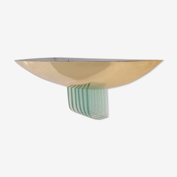 Brass and glass saucer sconce