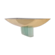 Brass and glass saucer sconce
