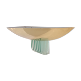 Brass and glass saucer sconce