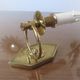Series of 4 art deco sconces to lions in solid golden brass 40s 50s