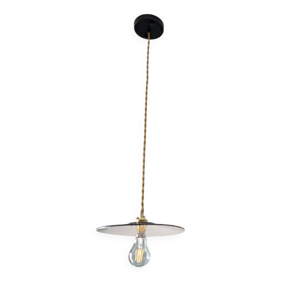 Suspension industrielle en tôle noire émaillée