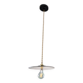 Industrial pendant light in black enamelled sheet metal