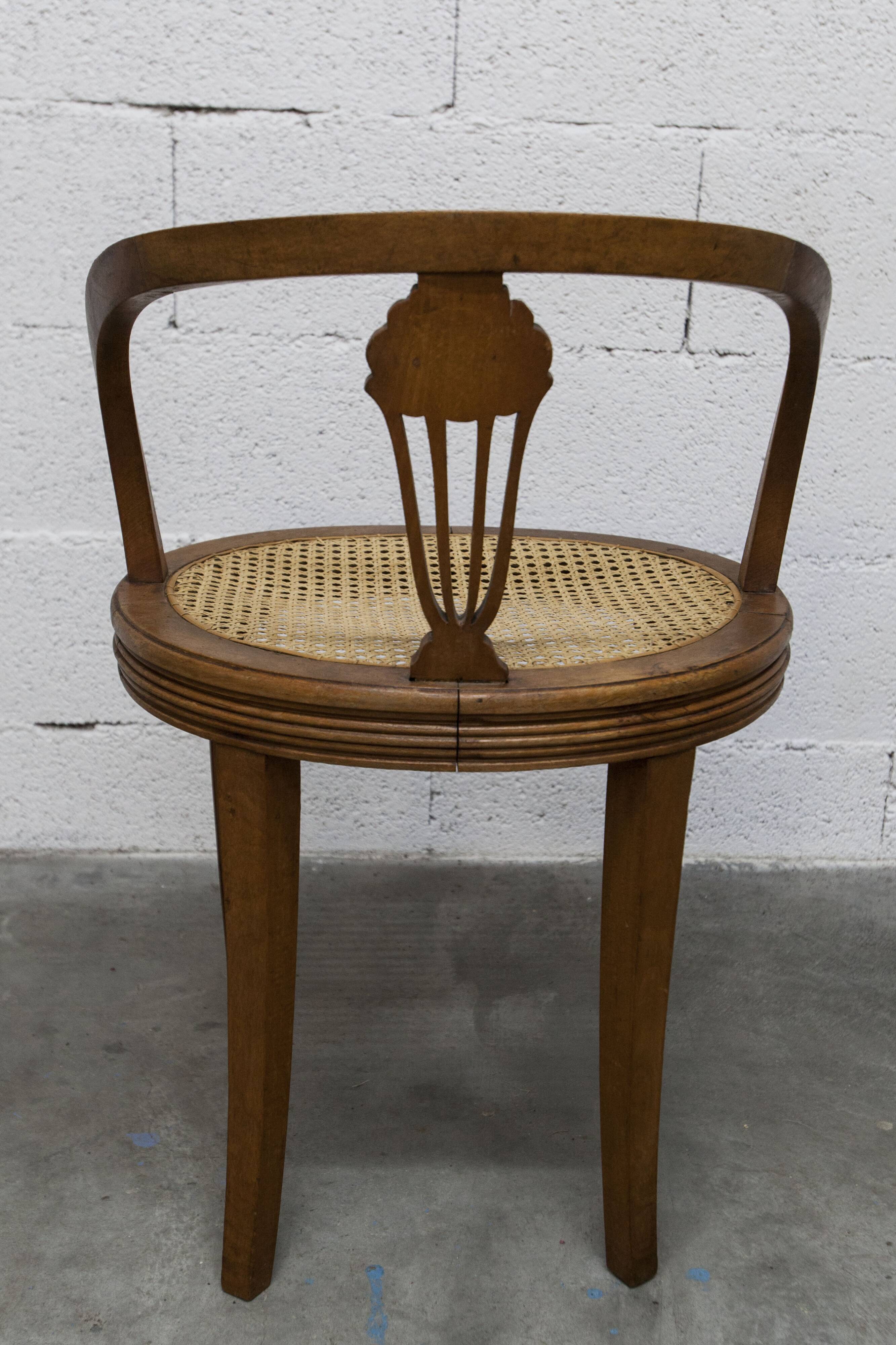 Vintage Louis XVI style chair – Cane seat, lyre-shaped back