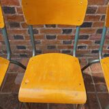 6 vintage school chairs