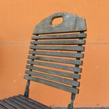 4 folding chairs vintage terrace bistro 60s in metal & wood