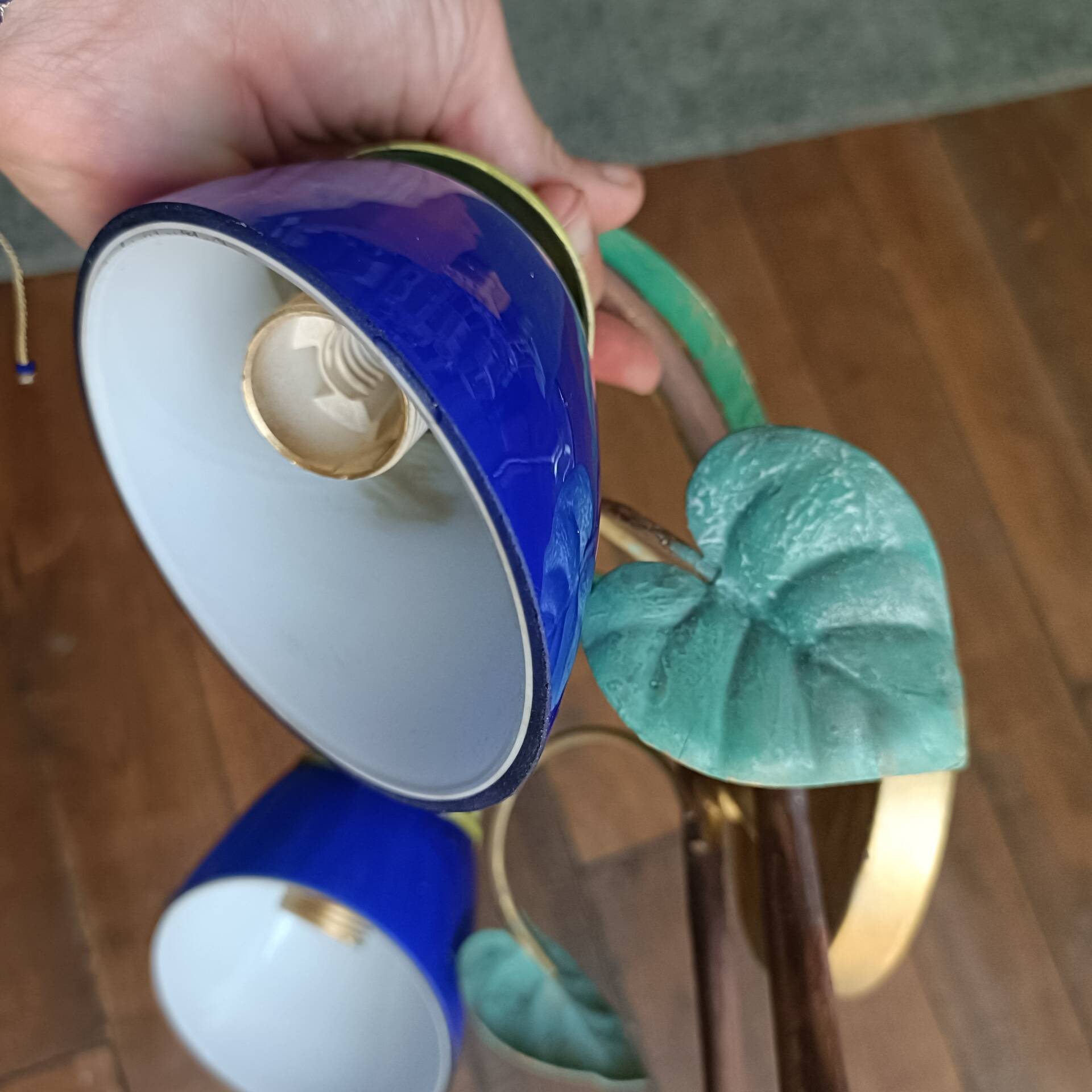 Colourful vintage two-arm wall light