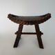 Vintage Brutalist Hand Carved Wooden Stool