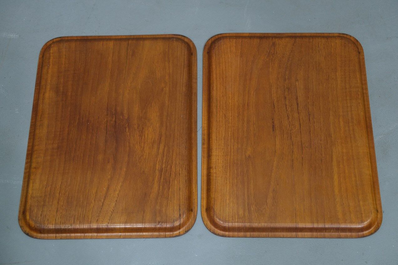 A set of 2 scandinavian teak trays from Silva from 1960s