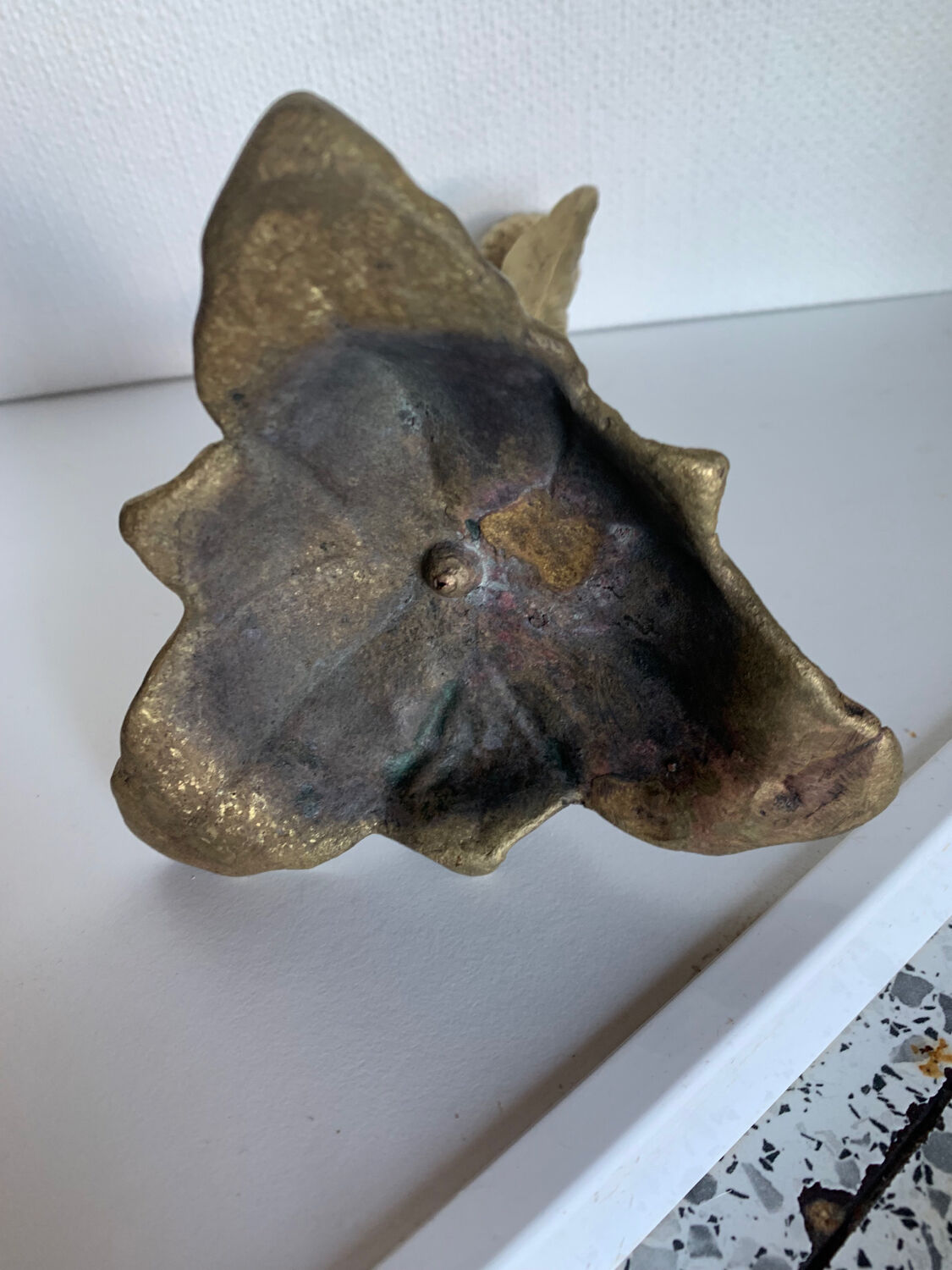 Art Nouveau brass candle holder