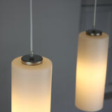 Pair of vintage Danish opaline glass hanging light