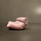 canapé 3 places en velours rose et plexiglass par Michel ducaroy pour Ligne Roset, design 1970