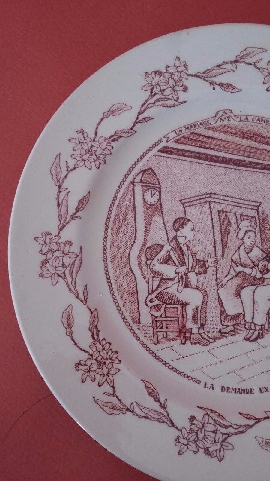 Talking plate with theme series the wedding in the countryside