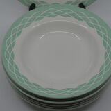 8 assiettes creuses terre de fer Digoin