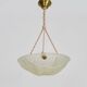 Ancien lustre, suspension vasque Art Déco 1 Feu, en pâte de verre, décor oiseaux. Années 30