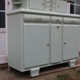 Renovated vintage Mado sideboard – Celadon green & natural cane