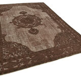 Handmade Carved Anatolian 1970s 215 cm x 292 cm Brown Carpet
