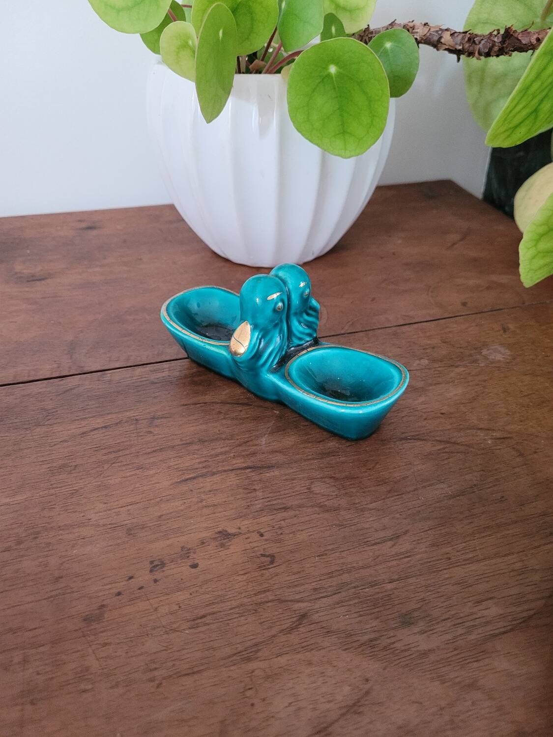 Glazed porcelain salt cellar