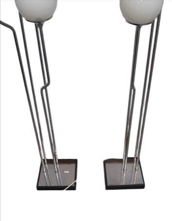 Lot de deux lampadaires italiens en chrome Goffredo Reggiani des années 1960