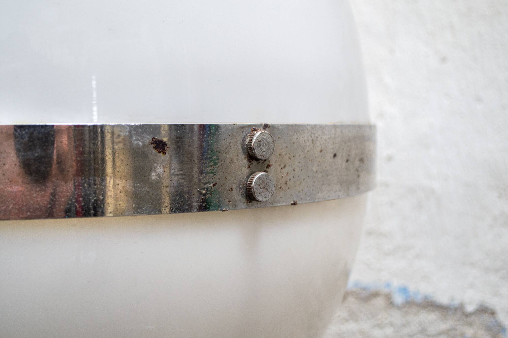 Lampadario space age plexiglas e metallo cromato Italia Anni '60