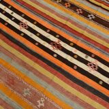 6x11 Multicolor Wool Kilim Rug, 190x322Cm