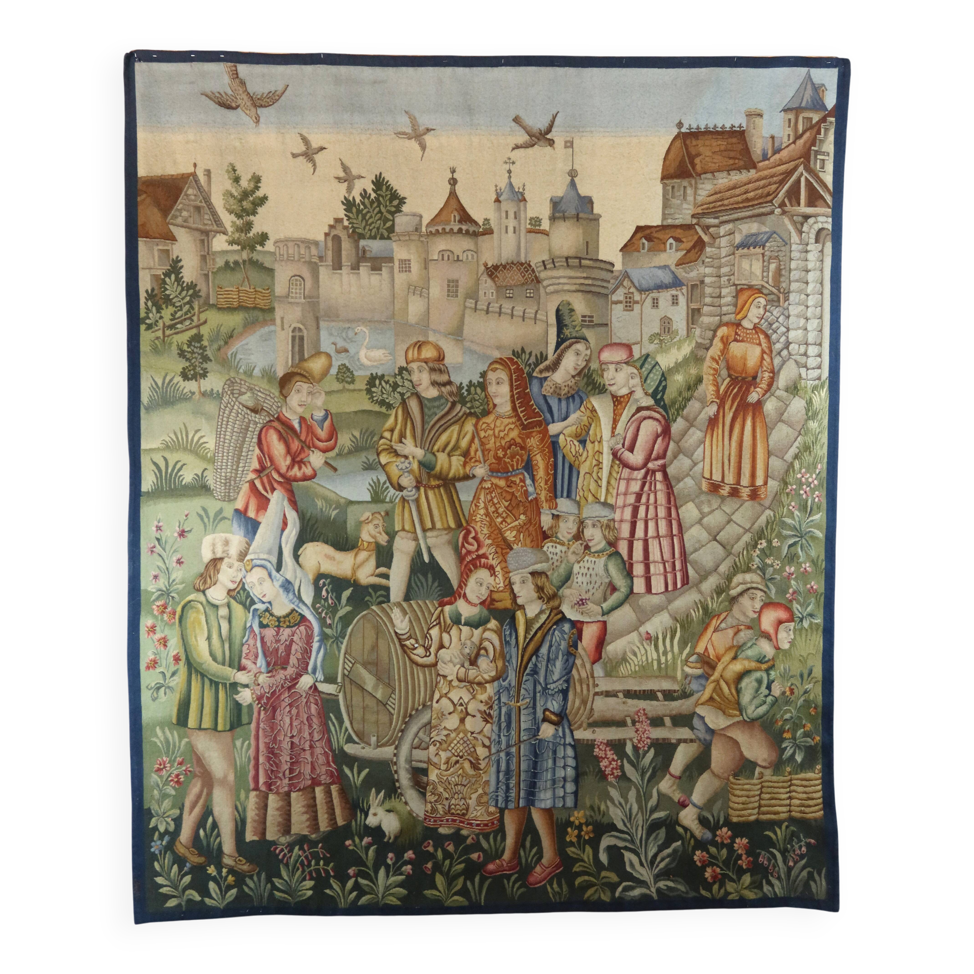 Tapestry "The Medieval City" Aubusson