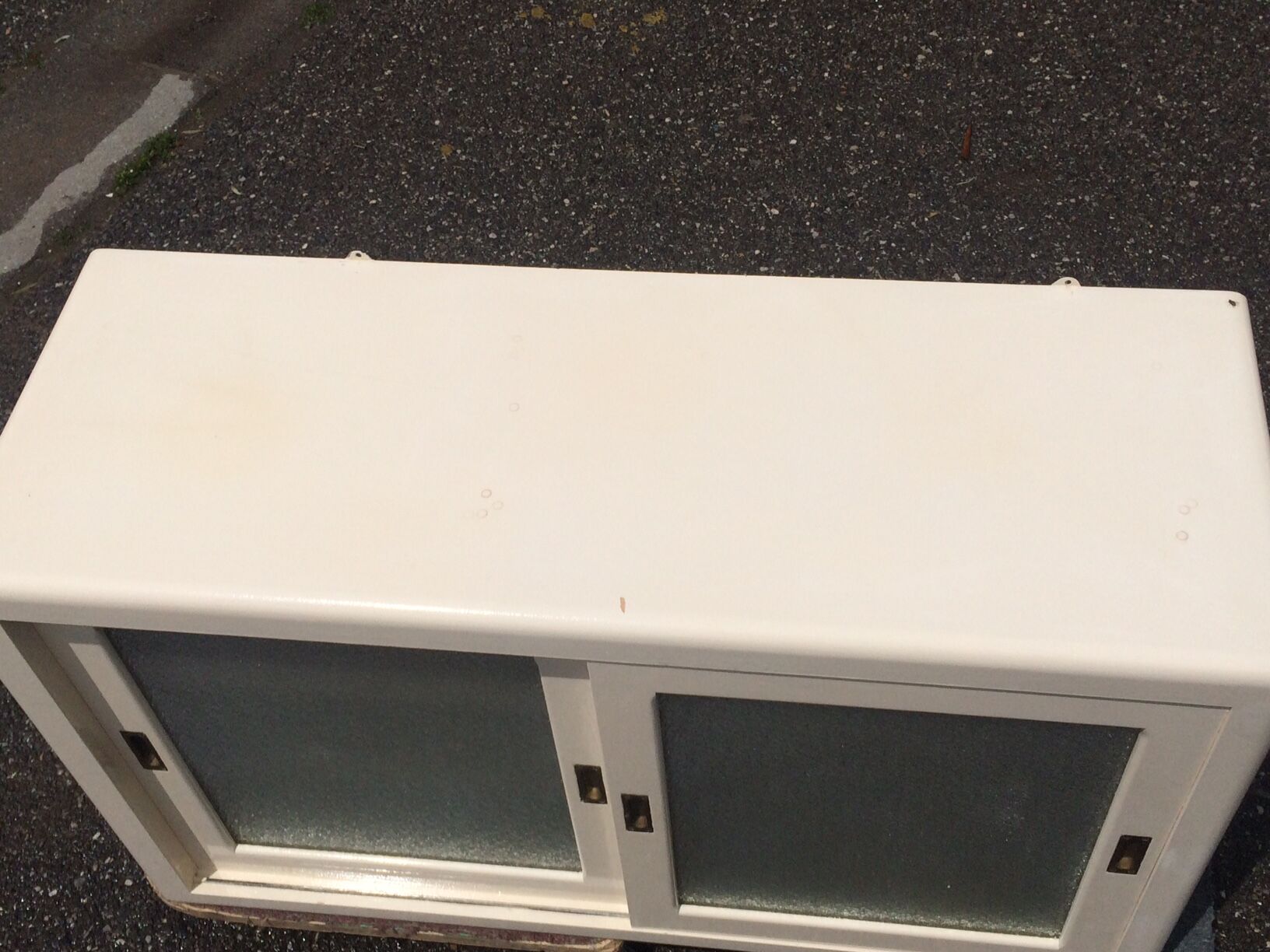 Mado wall shelf 2 sliding doors "frozen" effect windows - 50s