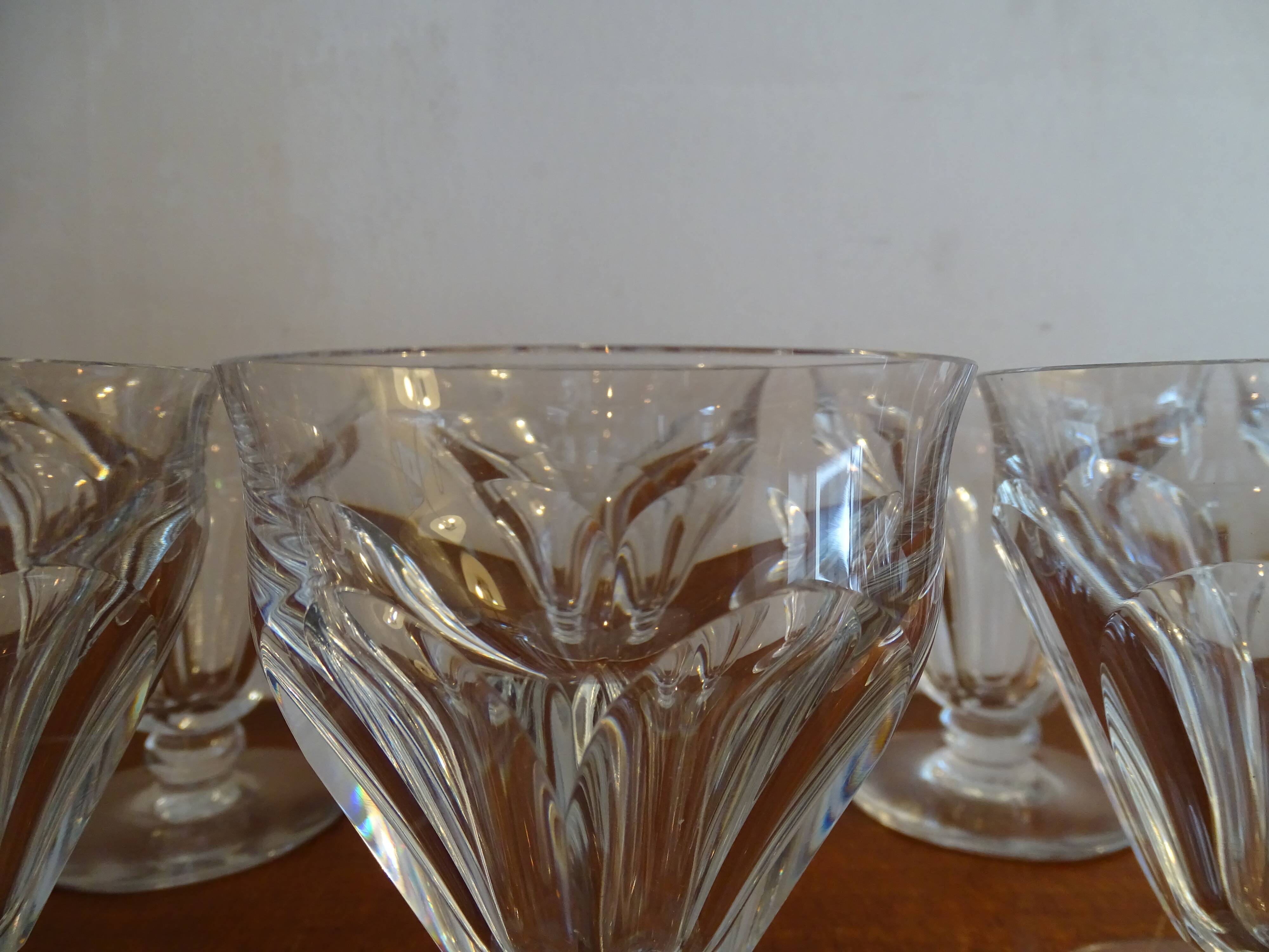 8 Baccarat Talleyrand crystal water glasses signed