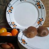 Six Art Deco plates from Badonviller service "Madeleine"