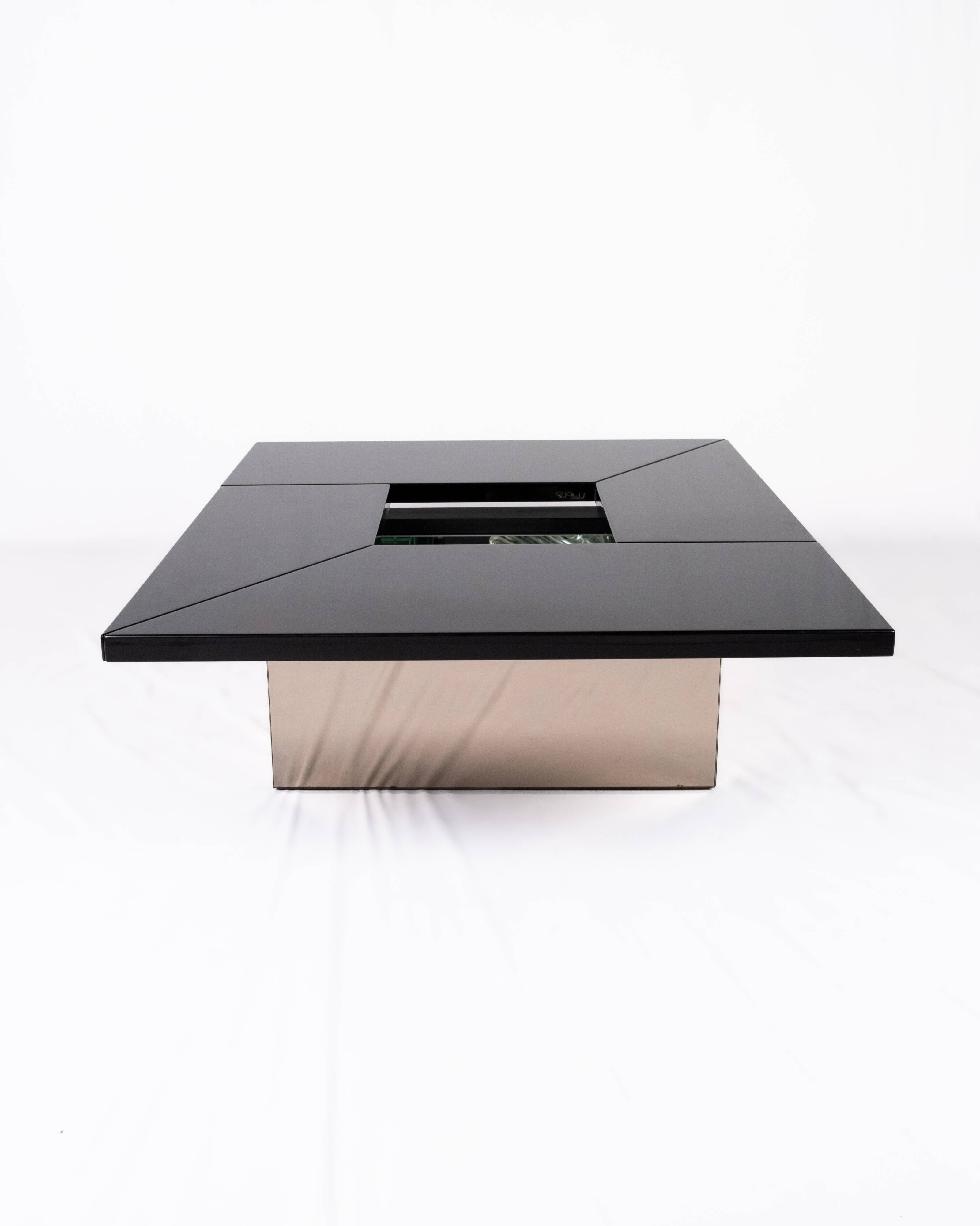 Table basse bar laquée Paul Michel pour Roche Bobois, France, 1980s