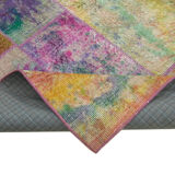 Handwoven anatolian contemporary 197 cm x 301 cm multicolor patchwork carpet