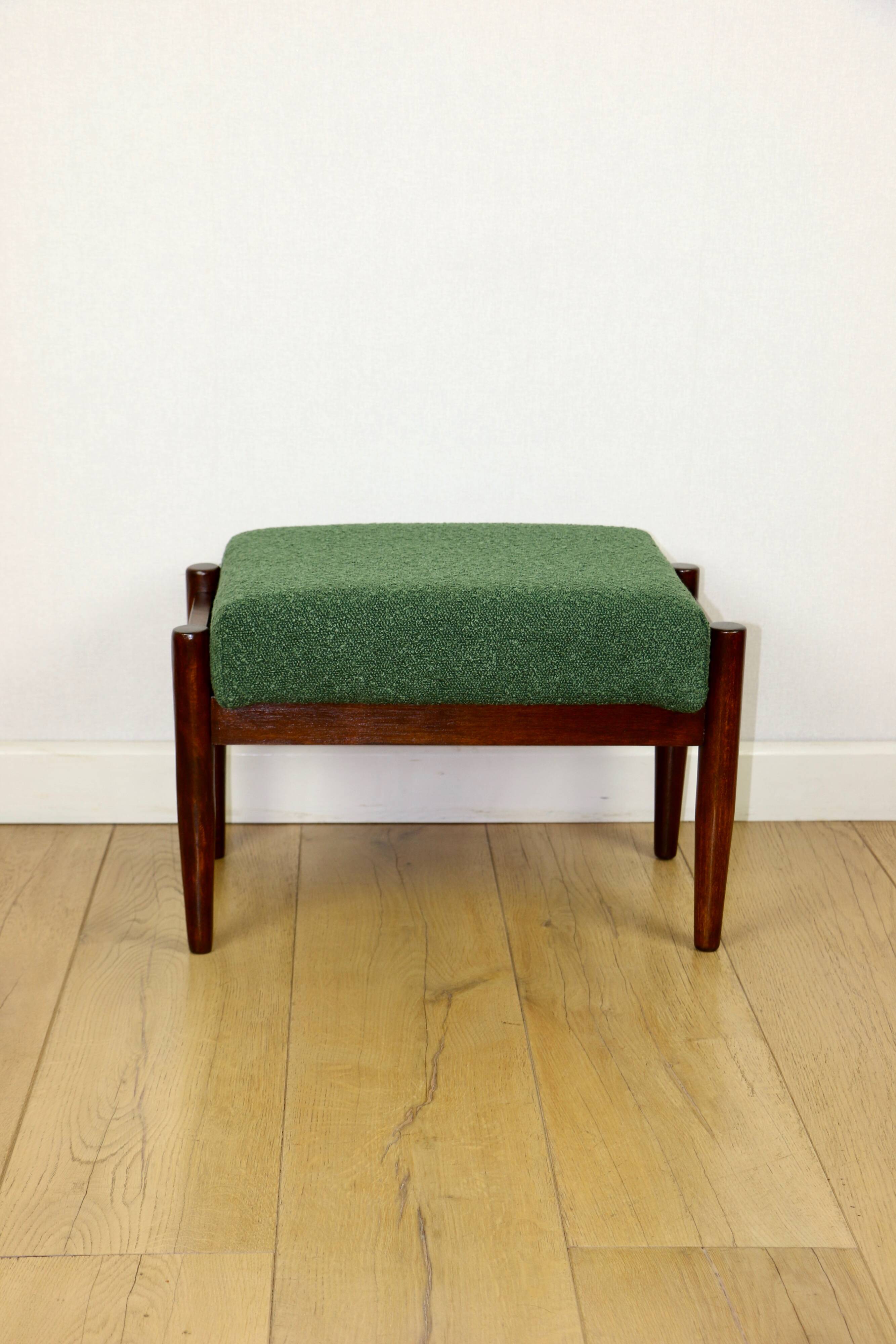 Tabouret Edmund Homa siège vert - bouclé