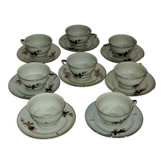 Service de 8 tasses porcelaine de tchécoslovaquie