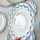 9 19th century ironstone dinner plates from Salins Petit Trianon