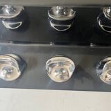 Large black magazine rack by Giotto Stoppino for Kartell, Italy 1970.